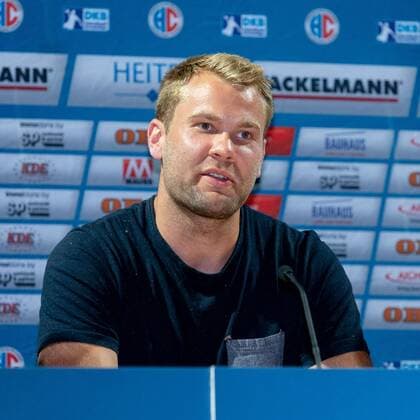 25.05.2018 - Handball -1. Bundesliga - Saison 2017 2018 - HC Erlangen HCE - Pressekonferenz Pressegespräch Medientermin - Vorstellung Neuzugang Petter Overby - ThHa - Petter Overby (9, HC Erlangen, HCE )