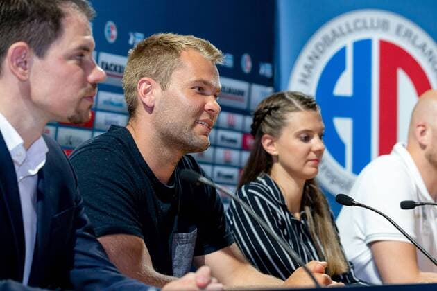 25.05.2018 - Handball -1. Bundesliga - Saison 2017 2018 - HC Erlangen HCE - Pressekonferenz Pressegespräch Medientermin - Vorstellung Neuzugang Petter Overby - ThHa - Petter Overby (HC Erlangen, HCE )