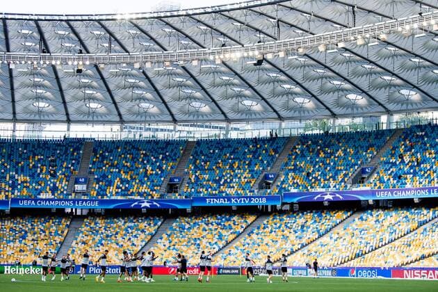 180525 General view of NSC Olimpiyskiy during a training session with Livepool on May 25, 2018 in Kyiv. Photo: Vegard Wivestad Grott BILDBYRAN kod VG 170176 Copyright: VEGARDxWIVESTADxGRoTT BB180525BB014