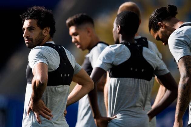 180525 Mohamed Salah of Liverpool during a training session on May 25, 2018 in Kyiv. Photo: Vegard Wivestad Grott BILDBYRAN kod VG 170176 Copyright: VEGARDxWIVESTADxGRoTT BB180525BB018