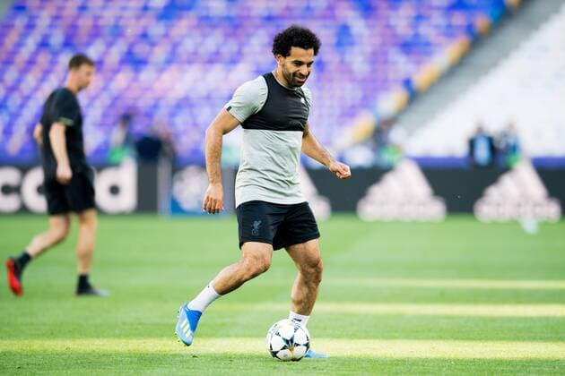 180525 Mohamed Salah of Liverpool during a training session on May 25, 2018 in Kyiv. Photo: Vegard Wivestad Grott BILDBYRAN kod VG 170176 Copyright: VEGARDxWIVESTADxGRoTT BB180525BB022