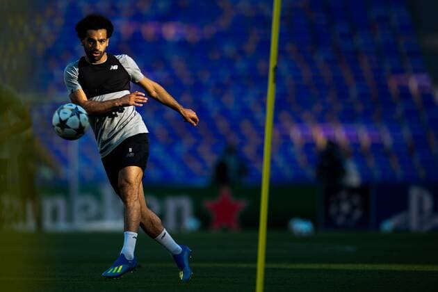 180525 Mohamed Salah of Liverpool during a training session on May 25, 2018 in Kyiv. Photo: Vegard Wivestad Grott BILDBYRAN kod VG 170176 Copyright: VEGARDxWIVESTADxGRoTT BB180525BB024