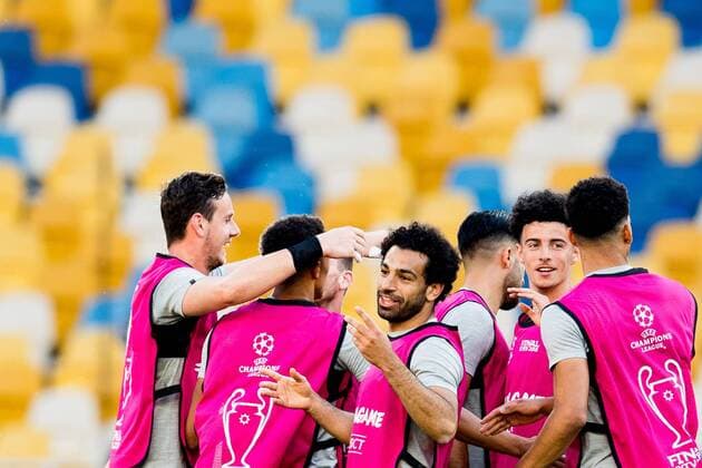 180525 Mohamed Salah of Liverpool during a training session on May 25, 2018 in Kyiv. Photo: Vegard Wivestad Grott BILDBYRAN kod VG 170176 Copyright: VEGARDxWIVESTADxGRoTT BB180525BB025
