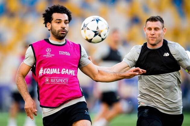 180525 Mohamed Salah of Liverpool during a training session on May 25, 2018 in Kyiv. Photo: Vegard Wivestad Grott BILDBYRAN kod VG 170176 Copyright: VEGARDxWIVESTADxGRoTT BB180525BB029