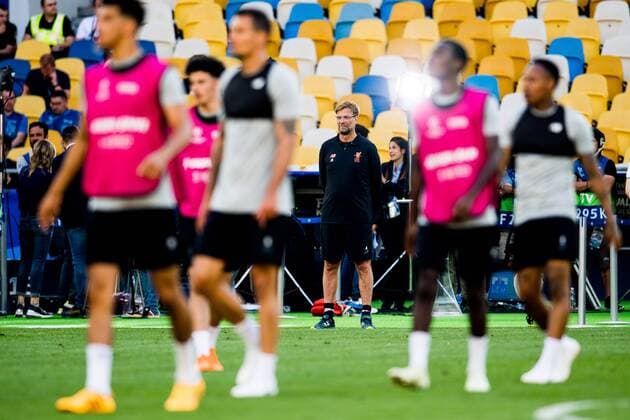 180525 Jürgen Klopp, head coach of Liverpool, during a training session on May 25, 2018 in Kyiv. Photo: Vegard Wivestad Grott BILDBYRAN kod VG 170176 Copyright: VEGARDxWIVESTADxGRoTT BB180525BB030