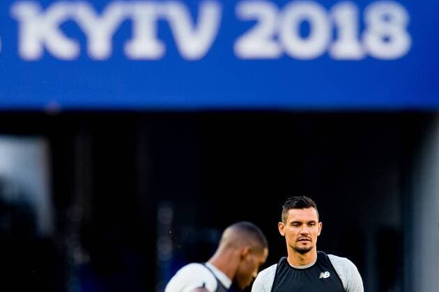 180525 Dejan Lovren of Liverpool during a training session on May 25, 2018 in Kyiv. Photo: Vegard Wivestad Gr¿tt BILDBYRN kod VG 170176 Copyright: VEGARDxWIVESTADxGR¯TT BB180525BB042