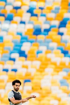 180525 Mohamed Salah of Liverpool during a training session on May 25, 2018 in Kyiv. Photo: Vegard Wivestad Gr¿tt BILDBYRN kod VG 170176 Copyright: VEGARDxWIVESTADxGR¯TT BB180525BB056