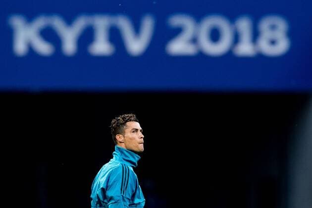 180525 Cristiano Ronaldo of Real Madrid during a training session on May 25, 2018 in Kyiv. Photo: Vegard Wivestad Grott BILDBYRAN kod VG 170177 Copyright: VEGARDxWIVESTADxGRoTT BB180525BB058