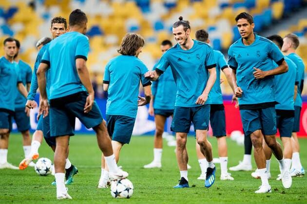 180525 Gareth Bale of Real Madrid during a training session on May 25, 2018 in Kyiv. Photo: Vegard Wivestad Grott BILDBYRAN kod VG 170177 Copyright: VEGARDxWIVESTADxGRoTT BB180525BB060