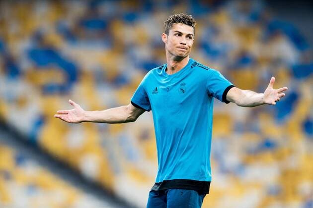 180525 Cristiano Ronaldo of Real Madrid during a training session on May 25, 2018 in Kyiv. Photo: Vegard Wivestad Grott BILDBYRAN kod VG 170177 Copyright: VEGARDxWIVESTADxGRoTT BB180525BB069