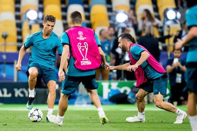 180525 Cristiano Ronaldo of Real Madrid during a training session on May 25, 2018 in Kyiv. Photo: Vegard Wivestad Grott BILDBYRAN kod VG 170177 Copyright: VEGARDxWIVESTADxGRoTT BB180525BB071