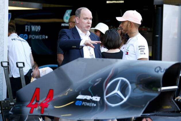 Motorsports: FIA Formula One World Championship WM Weltmeisterschaft 2018, Grand Prix of Monaco, Prince Albert II of Monaco, 44 Lewis Hamilton (GBR, Mercedes AMG Petronas Motorsport), Monte Carlo Monaco