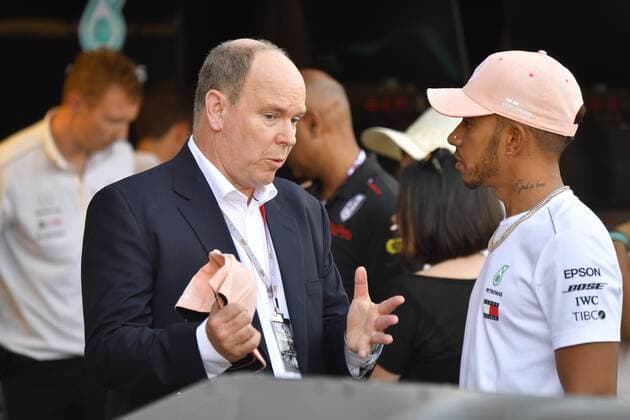 Motorsports: FIA Formula One World Championship WM Weltmeisterschaft 2018, Grand Prix of Monaco, Prince Albert II of Monaco, 44 Lewis Hamilton (GBR, Mercedes AMG Petronas Motorsport), Monte Carlo Monaco