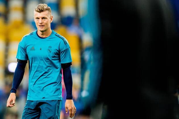180525 Toni Kroos of Real Madrid during a training session on May 25, 2018 in Kyiv. Photo: Vegard Wivestad Gr¿tt BILDBYRN kod VG 170177 Copyright: VEGARDxWIVESTADxGR¯TT BB180525BB305