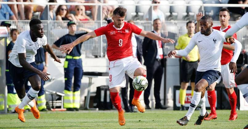 25.05.2018 Tissot Arena Biel , SCHWEIZ , Fussball Länderspiel U21 U 21 Schweiz - Frankreich Albian Ajeti (Schweiz U21)