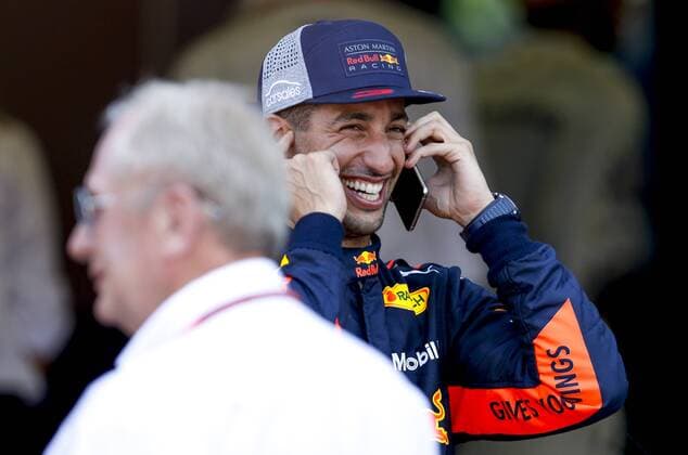 Motorsports: FIA Formula One World Championship WM Weltmeisterschaft 2018, Grand Prix of Monaco, Dr. Helmut Marko (AUT, Aston Martin Red Bull Racing), 3 Daniel Ricciardo (AUS, Aston Martin Red Bull Racing), Monte Carlo Monaco