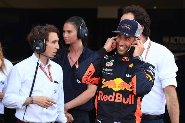 26th May 2018, Circuit de Monaco, Monaco, Monte Carlo; Monaco Formula 1 Grand Prix, Saturday qualifying; Aston Martin Red Bull Racing TAG Heuer, Daniel Ricciardo celebrates as he takes pole  ActionPlus12028961 Octane