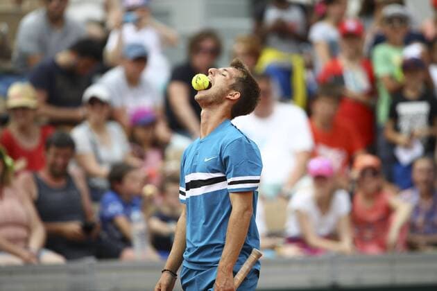 Themen der Woche - SPORT KW21 Bilder des Tages - SPORT Corentin Moutet (FRA) TENNIS : Roland Garros 2018 - Journee des Enfants - 26 05 2018 GwendolineLeGoff Panoramic 
