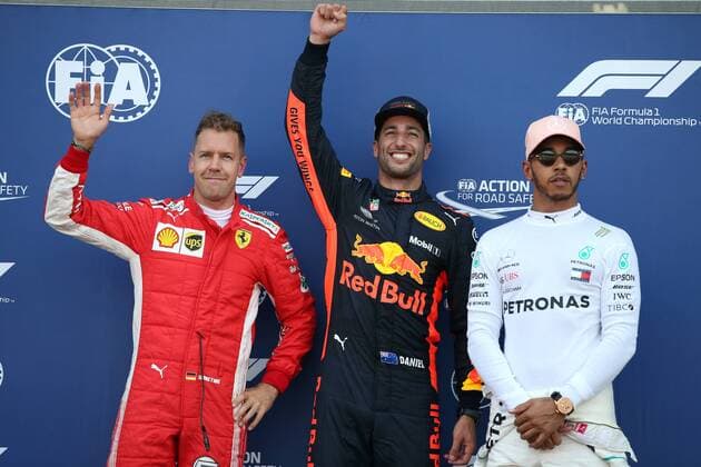 Themen der Woche - SPORT KW21 Bilder des Tages - SPORT Photo4 LaPresse 26 05 2018 Monte Carlo, Monaco Grand Prix Formula One Monaco 2018 In the pic: pole position : 1st position Daniel Ricciardo (AUS) Red Bull Racing RB14 2nd position Sebastian Vettel (GER) Scuderia Ferrari SF71H 3rd position Lewis Hamilton (GBR) Mercedes AMG F1 W09  Copyright: xPhoto4 LaPressex