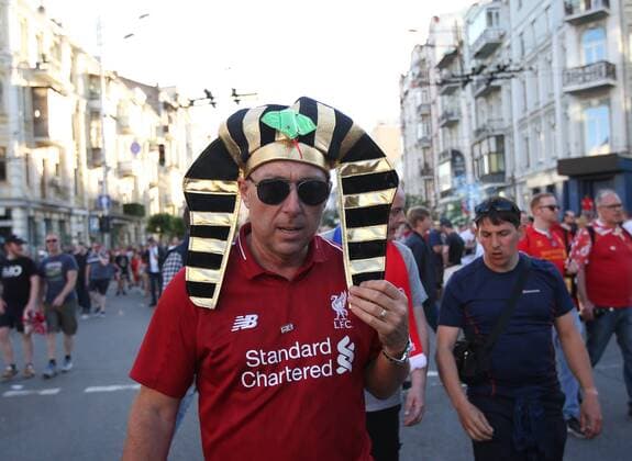 Liverpool fans make their way to the stadium during the UEFA Champions League Final match at the NSK Olimpiyskiy Stadium, Kiev. Picture date 26th May 2018. Picture credit should read: David Klein Sportimage EDITORIAL USE ONLY. No use with unauthorised audio, video, data, fixture lists, club league logos or live services. Online in-match use limited to 120 images, no video emulation. No use in betting, games or single club league player publications.