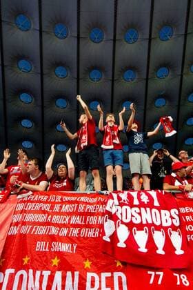 Fußball, CL-Finale, Fans vor dem Spiel 180526 Supporters of Liverpool ahead of the UEFA Champions League final between Real Madrid and Liverpool on May 26, 2018 in Kyiv. Photo: Vegard Wivestad Grott BILDBYRAN kod VG 170178 Copyright: VEGARDxWIVESTADxGRoTT BB180526BB798