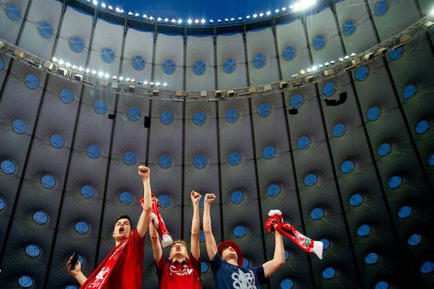 Fußball, CL-Finale, Fans vor dem Spiel 180526 Supporters of Liverpool ahead of the UEFA Champions League final between Real Madrid and Liverpool on May 26, 2018 in Kyiv. Photo: Vegard Wivestad Grott BILDBYRAN kod VG 170178 Copyright: VEGARDxWIVESTADxGRoTT BB180526BB802