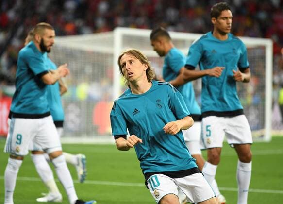 Fußball, CL Finale, Real Madrid macht sich warm Real Madrid s Luka Modric during warming up time before the UEFA Champions League final between Real Madrid and Liverpool FC at the NSC Olimpiyskiy stadium in Kiev, Ukraine, 26 May 2018. UCL Final 2018 - Real Madrid vs Liverpool FC !ACHTUNG: NUR REDAKTIONELLE NUTZUNG!  Copyright: xMykolaxTysx RML01 20180526-636629635642777796