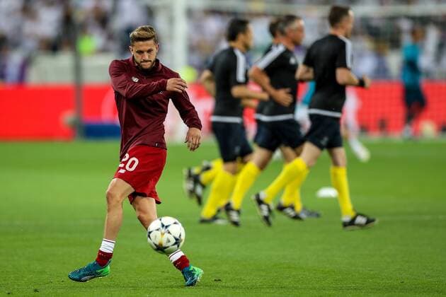 26th May 2018, Kiev Olympic Stadium, Kiev, Ukraine; UEFA Champions League Final, Real Madrid versus Liverpool; Adam Lallana of Liverpool warms-up prior to the match  ActionPlus12029120 StevexFeeney