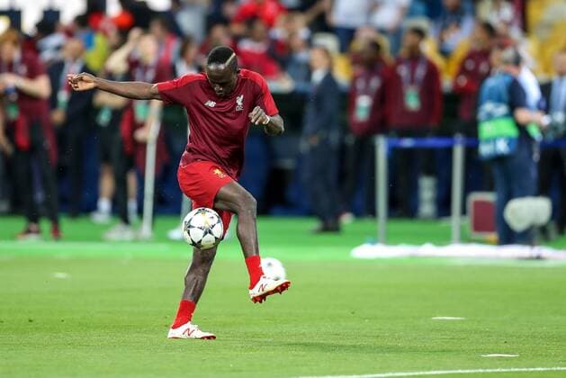 26th May 2018, Kiev Olympic Stadium, Kiev, Ukraine; UEFA Champions League Final, Real Madrid versus Liverpool; Sadio Man& xe9; of Liverpool warms-up prior to the match  ActionPlus12029122 StevexFeeney