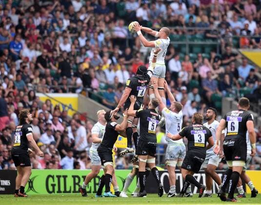 Themen der Woche - SPORT KW21 Bilder des Tages - SPORT 26th May 2018, Twickenham Stadium, London, England; Aviva Premiership rugby final, Exeter versus Saracens; Nick Isiekwe of Saracens takes the lineout ball  ActionPlus12029124 SimonxWest