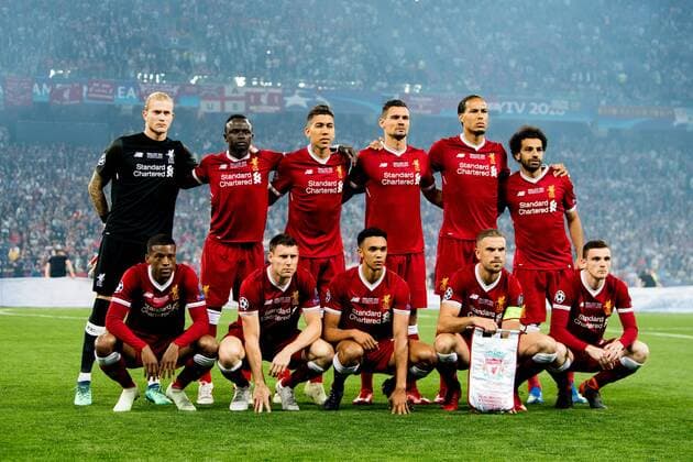 Fußball, CL Finale, Real Madrid - FC Liverpool 180526 The players of Liverpool pose for a team photo ahead of the UEFA Champions League final between Real Madrid and Liverpool on May 26, 2018 in Kyiv. Photo: Vegard Wivestad Grott BILDBYRAN kod VG 170178 Copyright: VEGARDxWIVESTADxGRoTT BB180526BB977
