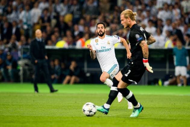 Fußball, CL Finale, Real Madrid - FC Liverpool 180526 Isco of Real Madrid during the UEFA Champions League final between Real Madrid and Liverpool on May 26, 2018 in Kyiv. Photo: Vegard Wivestad Grott BILDBYRAN kod VG 170178 Copyright: VEGARDxWIVESTADxGRoTT BB180526BB983