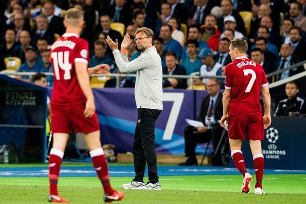 180526 Jürgen Klopp, head coach of Liverpool, during the UEFA Champions League final between Real Madrid and Liverpool on May 26, 2018 in Kyiv. Photo: Vegard Wivestad Grott BILDBYRAN kod VG 170178 Copyright: VEGARDxWIVESTADxGRoTT BB180526ZM001