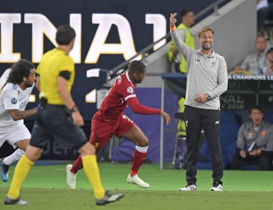 26.05.2018, Fussball UEFA Championsleague Finale 2018, Real Madrid - FC Liverpool, im Olympiastadion Kiew (Ukraine). Trainer Jürgen Klopp (re., FC Liverpool)