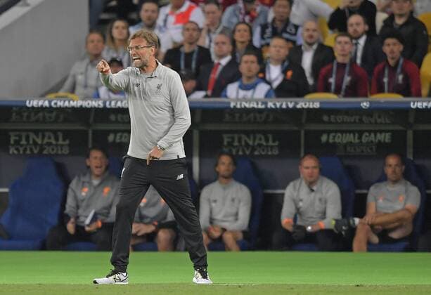Fußball, CL Finale, Real Madrid - FC Liverpool 26.05.2018, Fussball UEFA Championsleague Finale 2018, Real Madrid - FC Liverpool, im Olympiastadion Kiew (Ukraine). Trainer Jürgen Klopp (mi., FC Liverpool)