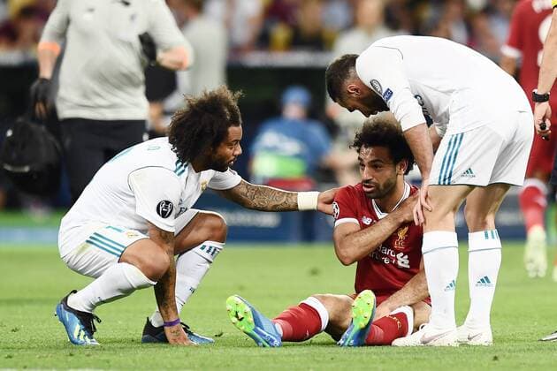 Fußball, CL Finale, Real Madrid - FC Liverpool Mg Kiev (Ucraina) 26 05 2018 - finale Champions League Real Madrid-Liverpool foto Matteo Gribaudi Image nella foto: Mohamed Salah infortunio 