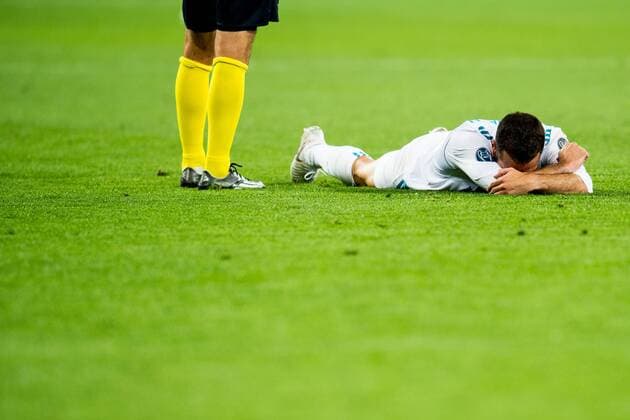 Fußball, CL Finale, Real Madrid - FC Liverpool 180526 Dani Carvajal of Real Madrid with an injury during the UEFA Champions League final between Real Madrid and Liverpool on May 26, 2018 in Kyiv. Photo: Vegard Wivestad Grott BILDBYRAN kod VG 170178 Copyright: VEGARDxWIVESTADxGRoTT BB180526ZB010