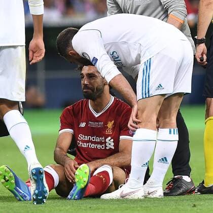 Fußball, CL Finale, Real Madrid - FC Liverpool Fußball Champions League Finale Real Madrid - FC Liverpool am 26.05.2018 im Olympiastadion in Kiew Mohamed Salah ( Liverpool ) weint