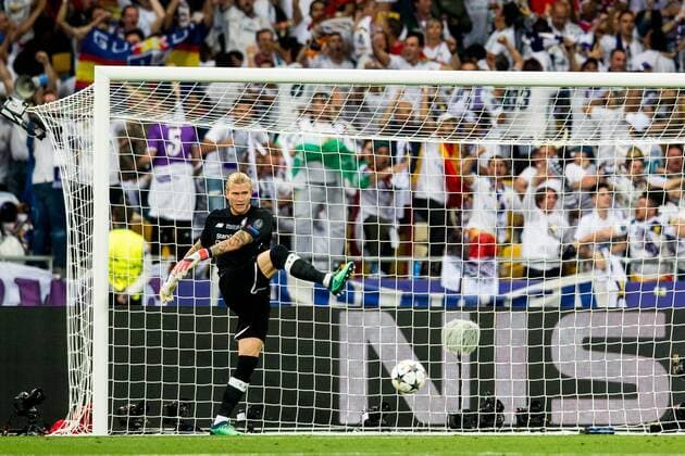 180526 Goalkeeper Loris Karius of Liverpool reacts after 1-0 during the UEFA Champions League final between Real Madrid and Liverpool on May 26, 2018 in Kyiv. Photo: Vegard Wivestad Grott BILDBYRAN kod VG 170178 Copyright: VEGARDxWIVESTADxGRoTT BB180526ZR018