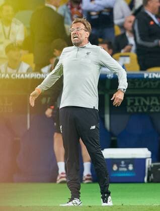 Fußball, CL Finale, Real Madrid - FC Liverpool Juergen KLOPP, Trainer Liverpool , Jubel, jubeln, jubelt, Freude, Emotionen, Feiern, Lachen, jubelt, freuen, reisst die Arme hoch, ballt die Faust Sadio MANE, Liverpool 19 Torschuss, schiesst das Tor zum 1-1 REAL MADRID - FC LIVERPOOL Fussball UEFA Champions League, Finale, Kiew, Ukraine, May 26, 2018 CL Season 2017 2018
