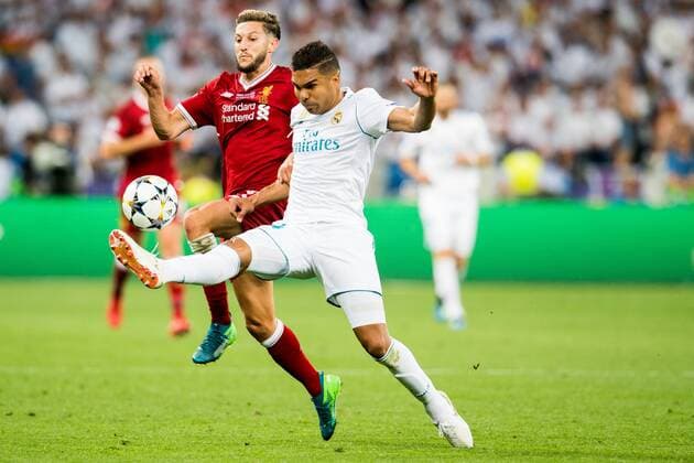 Fußball, CL Finale, Real Madrid - FC Liverpool 180526 Adam Lallana of Liverpool and Casemiro of Real Madrid during the UEFA Champions League final between Real Madrid and Liverpool on May 26, 2018 in Kyiv. Photo: Vegard Wivestad Grott BILDBYRAN kod VG 170178 Copyright: VEGARDxWIVESTADxGRoTT BB180526ZJ016