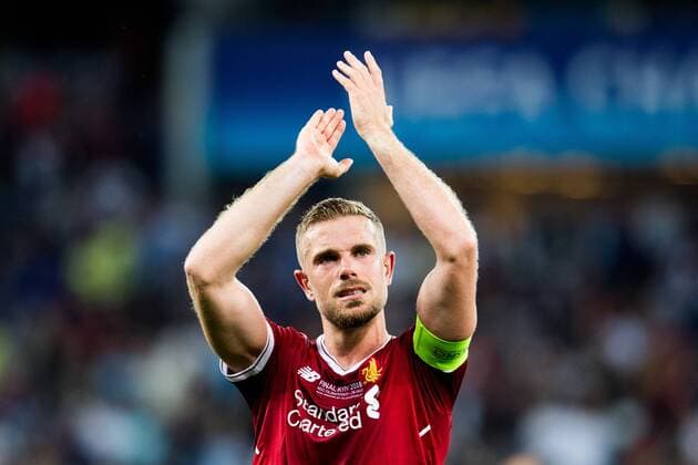180526 Jordan Henderson of Liverpool looks dejected after the UEFA Champions League final between Real Madrid and Liverpool on May 26, 2018 in Kyiv. Photo: Vegard Wivestad Grott BILDBYRAN kod VG 170178 Copyright: VEGARDxWIVESTADxGRoTT BB180526ZY031