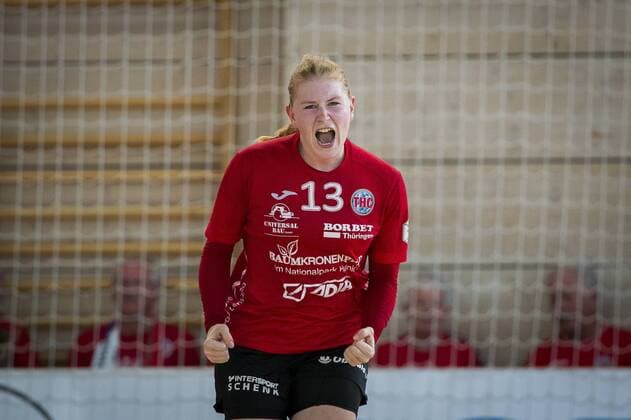 1. HANDBALL DAMEN BUNDESLIGA THÜRINGER HC - BAYER LEVERKUSEN 26 05 2018 - Bad Langensalza: Meike Schmelzer 13 (Thüringer HC) im Damen 1. Bundesliga Handball Spiel des Thüringer HC gegen TSV Bayer 04 Leverkusen am 26. Mai 2018 in Bad Langensalza. _________________