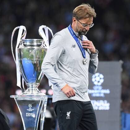 Fußball Champions League Finale Real Madrid - FC Liverpool am 26.05.2018 im Olympiastadion in Kiew Jürgen Klopp ( Trainer Liverpool ) enttäuscht