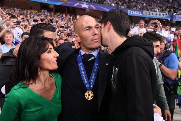 ZINEDINE ZIDANE (ENTRAINEUR REAL MADRID) - VERONIQUE ZIDANE - JOIE FOOTBALL : Real Madrid vs Liverpool - Ligue des Champions - Finale - 26 05 2018 AnthonyBIBARD FEP Panoramic 