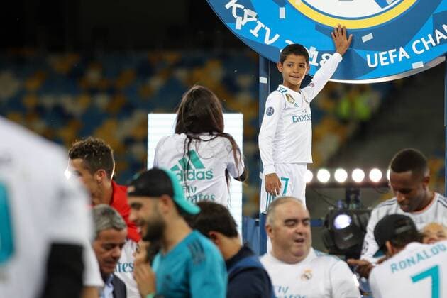 SOCCER - UEFA CL final, Liverpool vs Real KIEV,UKRAINE,26.MAY.18 - SOCCER - UEFA Champions League, final, Liverpool FC vs Real Madrid CF. Image shows Cristiano Ronaldo Jr. - the son of Cristiano Ronaldo (Madrid). GEPAxpictures xMaticxKlansek