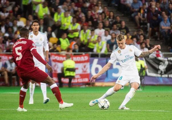 26.05.2018, Olympiastadion, Kiev, UKR, UEFA CL, Real Madrid vs FC Liverpool, Finale, im Bild Toni Kroos of Real Madrid in action during the UEFA Champions League final match between Real Madrid and FC Liverpool at the Olympiastadion in Kiev, Ukraine on 2018 05 26. Kiev