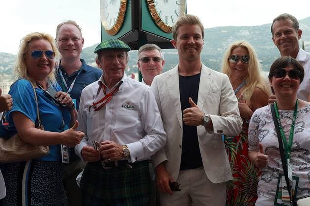 Photo4 LaPresse 27 05 2018 Monte Carlo, Monaco Grand Prix Formula One Monaco 2018 In the pic: Sir Jackie Stewart (GBR) and Nico Rosberg (GER)  Copyright: xPhoto4 LaPressex