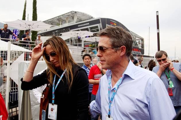 Photo4 LaPresse 27 05 2018 Monte Carlo, Monaco Grand Prix Formula One Monaco 2018 In the pic: Hugh Grant actor with his wife Anna Eberstein  Copyright: xPhoto4 LaPressex