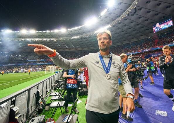 Juergen KLOPP, Trainer Liverpool , verbschiedet sich bei Fans REAL MADRID - FC LIVERPOOL 3-1 Fussball UEFA Champions League, Finale, Kiew, Ukraine, May 26, 2018 CL Saison 2017 2018